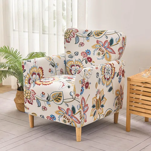 Vista 56 de LiveGo - Funda elástica para sillón de mediados de siglo moderno de 1 pieza, fundas de acento de jacquard para silla con brazos, fundas impermeables