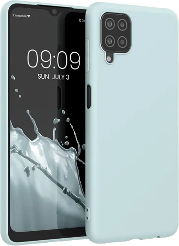 Vista 67 de kwmobile Funda compatible con Samsung Galaxy A12 - Funda protectora de silicona TPU suave y delgada - Azul Báltico