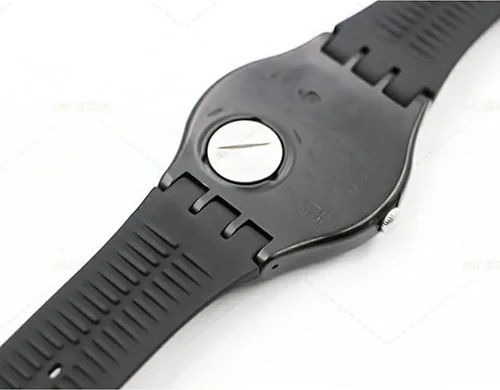 Vista 4 de Lijinlan Correa de silicona de repuesto para Swatch de 0.669 in, 0.748 in, 0.787 in, correa de reloj impermeable para Swatch Negro