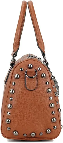 Vista 5 de Bolso de hombro gótico de gran capacidad para mujer, bolso de hombro con tachuelas