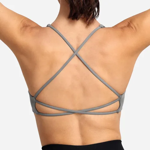 Vista 5 de YEOREO Pearl - Brasier deportivo para mujer, con tirantes cruzados, espalda cruzada, espalda descubierta, extraíble, acolchado, para yoga