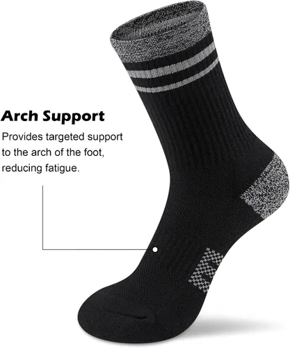 Vista 2 de Gonii Crew Socks Women Hiking Running Athletic Cushioned Compression Socks 5-6 Pairs