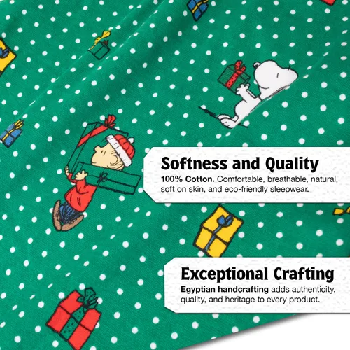 Vista 6 de Peanuts Snoopy - Pijamas familiares a juego, cómodos conjuntos de 2 piezas para Navidad