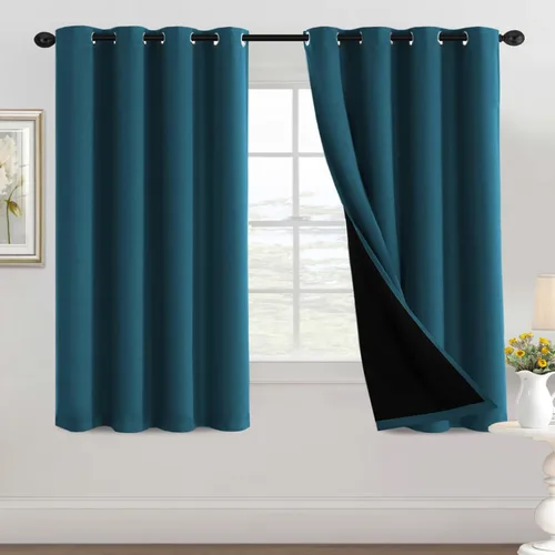 Vista 32 de H.VERSAILTEX Cortinas 100% de opacidad con aislamiento térmico, cortinas opacas completas para sala de estar, cortinas de ventana de eficiencia