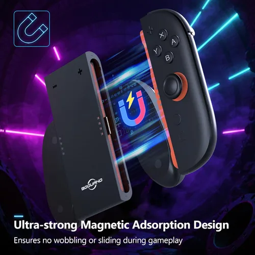 Vista 4 de Switch 2 Joycon Charging Grip with Built-in 2000 mAH Battery, Super Magnetic Charger Handle for Nintendo Switch 2 Joycons, Ergonomic Controller