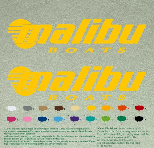 Vista 7 de Malibu Boat - Juego de 2 calcomanías de vinilo de repuesto compatibles con botes de restauración (12 pulgadas, negro 070)