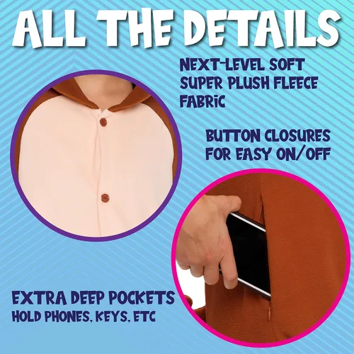 Vista 88 de Funziez! - Disfraz de Halloween para adultos, disfraz de animales y criaturas marinas, mameluco afelpado para cosplay, para mujeres y hombres