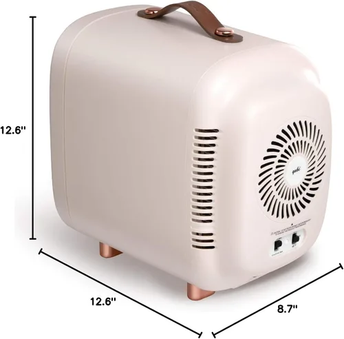 Vista 5 de QUBI Mini nevera, refrigerador compacto profesional para el cuidado de la piel, mini cosméticos, maquillaje, 5 litros (blanco crema, 5L)