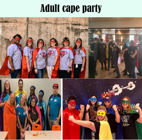 Vista 6 de MAKLULU Adult Superhero Capes and Masks - Superhero Party Capes Men & Women Party Dress Up-4 Packs