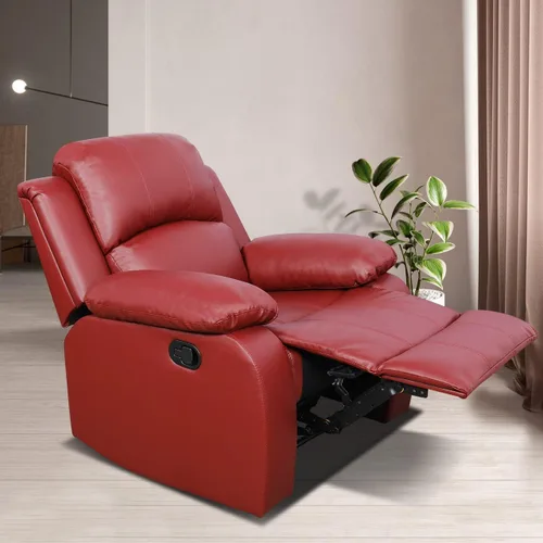 Vista 52 de Juego de muebles de sala de estar, juego de sofá reclinable de cuero, sofá reclinable y sofá biplaza, juego de sofá de cuero beige, juego de muebles