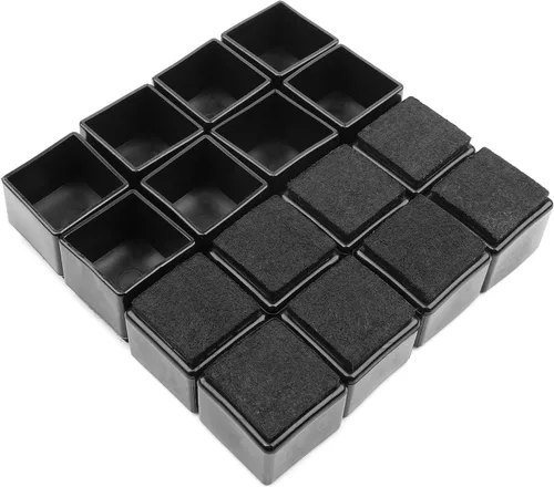Vista 7 de Anwenk Protectores cuadrados de suelo para patas de silla de 1 x 1 pulgada con almohadillas de fieltro de 1 pulgada y 1 pulgada, protectores 16Pack