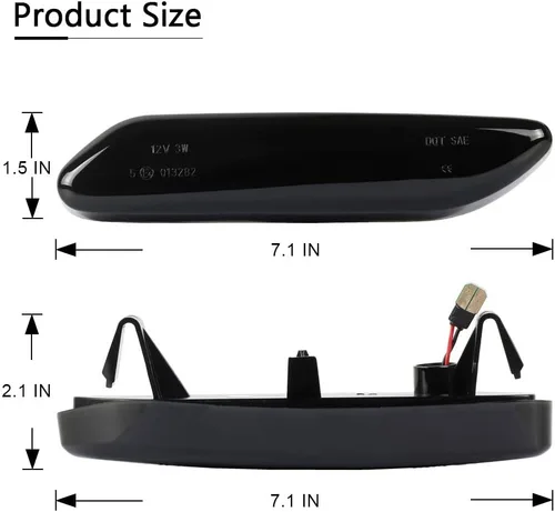 Vista 7 de Gempro Luces LED para guardabarros laterales delanteros, montaje de lente ahumada, lámpara de señal de giro de repuesto para Mini Cooper R60 R61