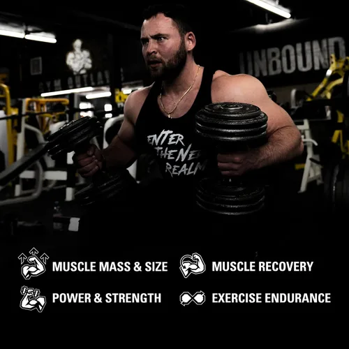 Vista 2 de NutraBio Unbound BYLD - Constructor muscular natural para hombres, apoya el crecimiento muscular, la recuperación y la fuerza - 30 porciones - 60