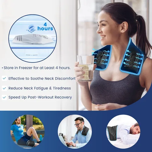 Vista 5 de REVIX Envoltorio de Hielo para Cuello Paquete de Hielo para Cuello y Hombros, Terapia para Promover la Flexibilidad y Movilidad, Paquetes de Gel