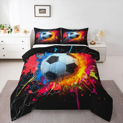 Vista 116 de Juego de ropa de cama de baloncesto para niños y adolescentes, juego de edredón deportivo para niños, tamaño matrimonial, suave, ligero, decoración