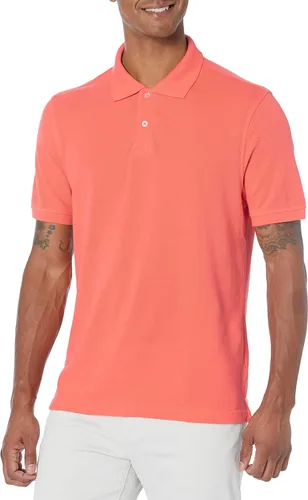 Vista 28 de Amazon Essentials Camiseta polo para hombre de manga corta y ajuste ajustado de algodón piqué Naranja Albaricoque