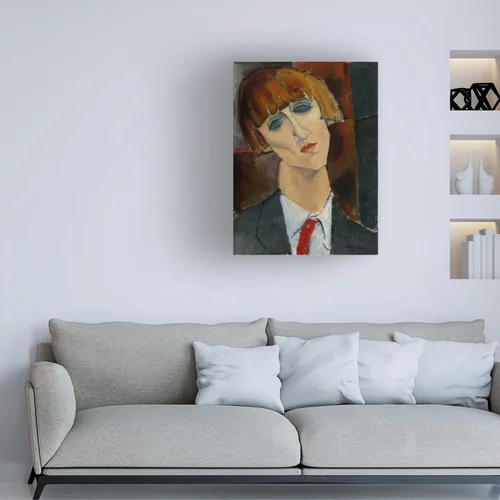 Vista 2 de Amedeo Modigliani 'Madame Kisling, c. 1917' - Lienzo decorativo (24 x 32 pulgadas)