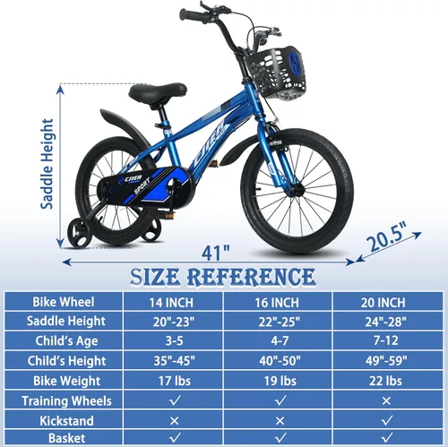 Vista 2 de DEYGIA Bicicleta para Niños, Bicicletas para Niños de 14 16 20 Pulgadas con Ruedas de Entrenamiento/Pata de Cabra para Niños y Niñas de 3 a 12 Años