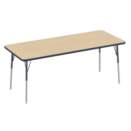 Vista 163 de FDP - Mesa rectangular para actividades escolares y de oficina (24 x 36 pulgadas), patas estándar con deslizadores giratorios, altura ajustable