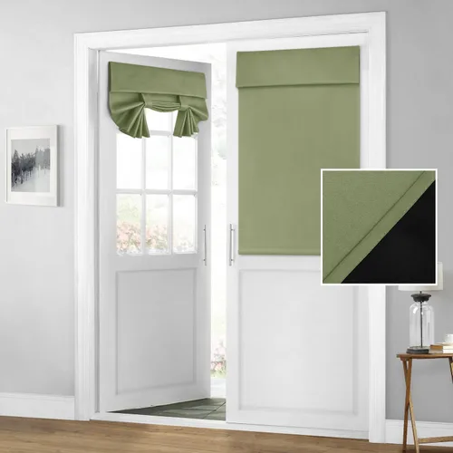 Vista 56 de HOMEIDEAS Cortinas 100% Opacas para Luces Laterales de Puerta Principal, Cubierta de Ventana de Puerta de Aula, Persianas de Privacidad