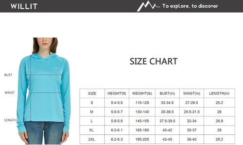 Vista 7 de Willit - Sudadera con capucha para mujer con protección solar UPF 50+ camiseta manga larga, para senderismo, pesca, al aire libre, ligera
