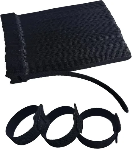 Vista 10 de 60 bridas reutilizables negras de 6 pulgadas, correas de cable ajustables multiusos, organizador de cables, gestión de cables de gancho y envoltura