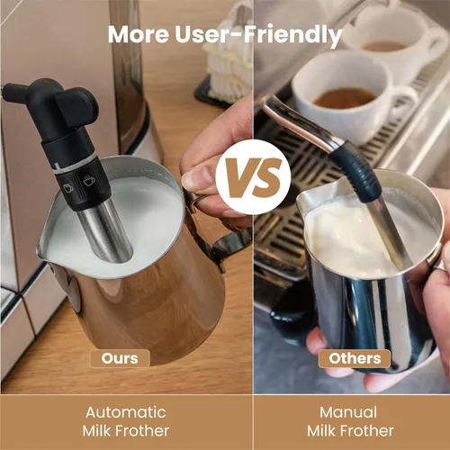Vista 2 de Gevi Espresso Expresso Machine 20 bar con espumador automático de leche, cafetera de café espresso profesional con varita de vapor, máquina compacta