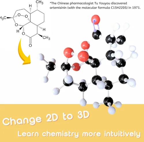Vista 5 de Kit de modelo molecular de química, con C60, átomos, enlaces, kit de construcción de estructuras moleculares para aprendizaje de química, kits