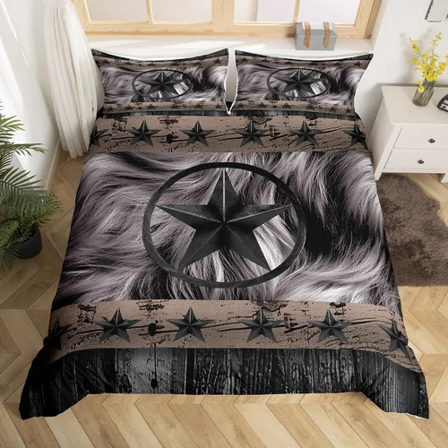 Vista 20 de Feelyou Texas Star - Juego de funda de edredón tamaño individual, diseño bohemio de vaquero para niños y niñas, funda de edredón azteca del salvaje