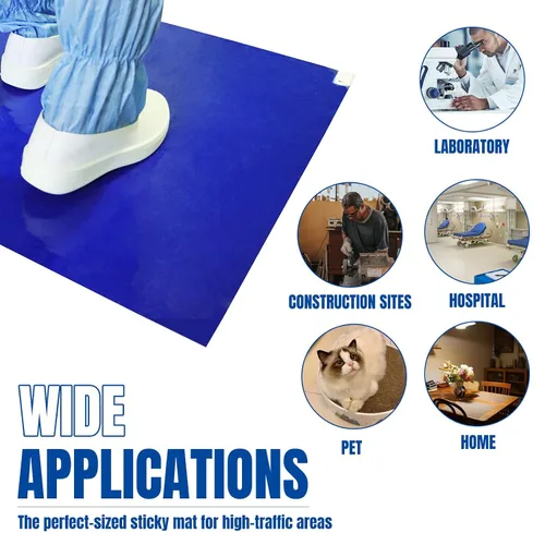 Vista 7 de Torin AD08012B Alfombrillas adhesivas/pegajosas: recoge y elimina la suciedad y el polvo para un hogar limpio, laboratorio, hospital y más, incluye