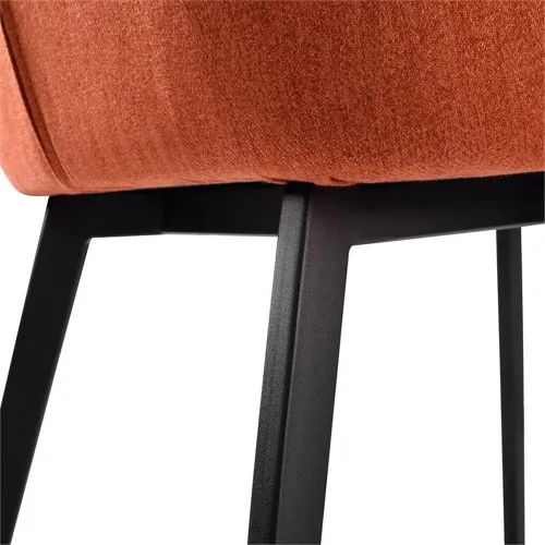 Vista 10 de Armen Living Silla de comedor Maine, tapicería de tela naranja, altura del asiento de 18.5 pulgadas