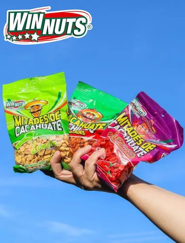 Vista 3 de WINNUTS Cacahuates de lima (paquete de 5, 5.25 onzas cada uno) Cacahuates con limón Cacahuates con limon Auténticos aperitivos mexicanos