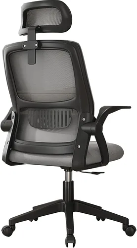 Vista 10 de Silla de oficina con soporte lumbar ergonómico, silla de computadora de malla con respaldo alto, silla de escritorio de oficina cómoda, con brazos