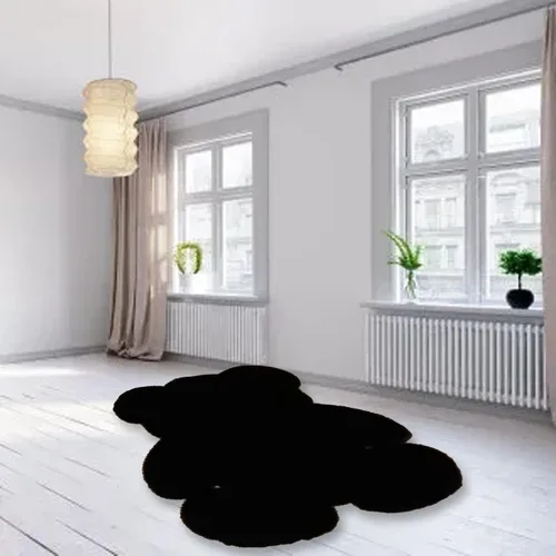 Vista 4 de Alfombra en forma de oso, de 17.7 x 23.6 in, suave y lanuda para dormitorio de los niños, bonita alfombra de piel sintética suave y esponjosa