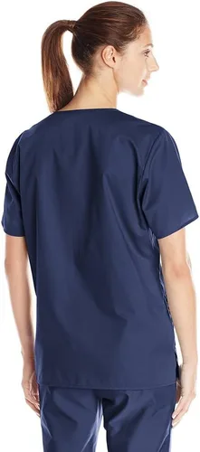 Vista 2 de WonderWink Camiseta unisex con cuello en V