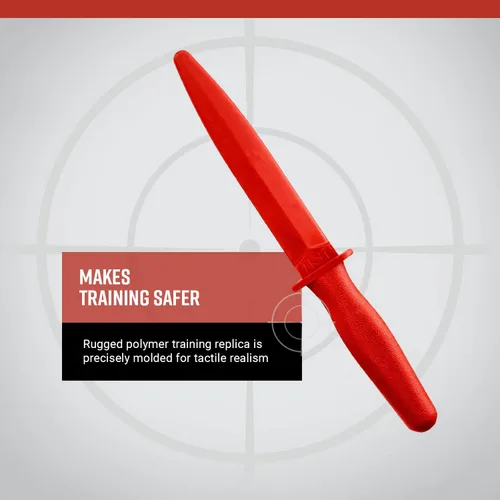 Vista 3 de ASP Cuchillo rojo para entrenamiento y práctica con artes marciales, defensa, utilería, táctica, aplicación de la ley, militares