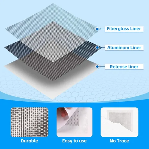 Vista 2 de Kit de reparación de pared de tamaño mejorado, 6 piezas autoadhesivas de 10 pulgadas, kit de reparación de paneles de yeso de aluminio, con su