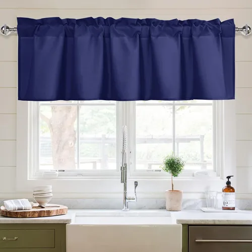 Vista 15 de XWZO Cortinas de cenefas de cocina para ventanas, sala de estar, dormitorio, baño, cubiertas superiores, estilo granja rústico, comedor, aislamiento