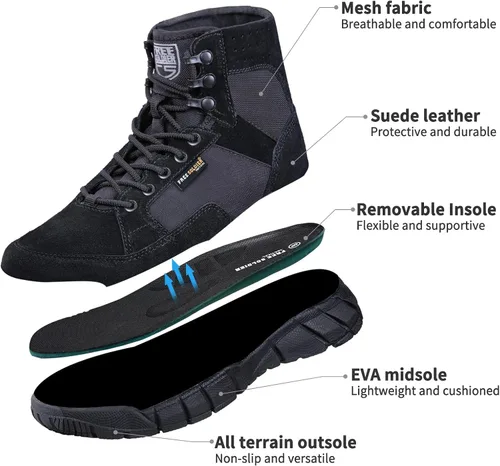 Vista 3 de FREE SOLDIER Waterproof Hiking Work Boots Men's Tactical Boots 6 Inches Lightweight Military Boots Breathable Desert Boots