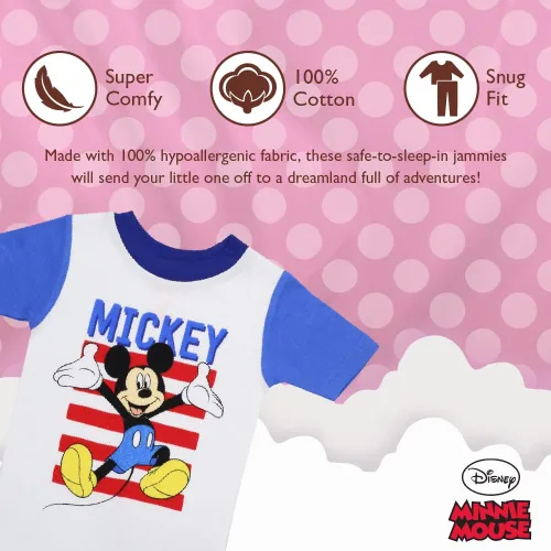 Vista 3 de Disney Boys' Mickey Mouse 2-Piece Snug-fit Cotton Pajamas Set