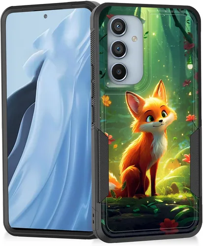 Vista 130 de Funda para Galaxy A14 5G, resistente de doble capa híbrida de policarbonato duro, goma suave, a prueba de golpes, funda protectora resistente