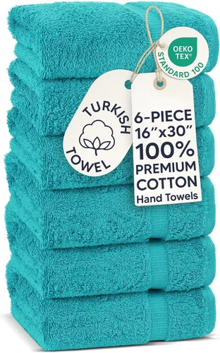 Vista 38 de Chakir Turkish Linens - Toallas turcas de 100% algodón, suaves y absorbentes (juego de 3 toallas personalizables, color aguamarina)