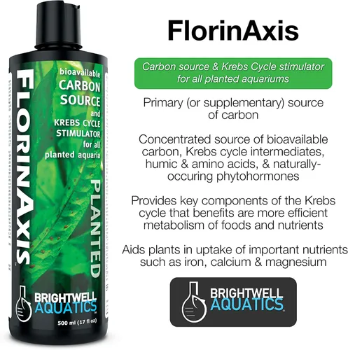 Vista 2 de Brightwell Aquatics FlorinAxis - Estimulador de ciclo de fuente de carbono y Krebs para todos los acuarios plantados, 2 litros