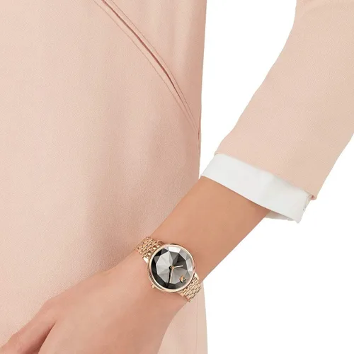 Vista 3 de Reloj de pulsera de metal con cristales Swarovski y tono oro rosa gris