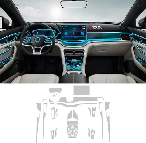 Vista 9 de Película protectora de pintura de coche precortada para BYD Song Plus 2021-2024 de 8.5 mil, TPU PPF HD, protector de arañazos, accesorios centrales