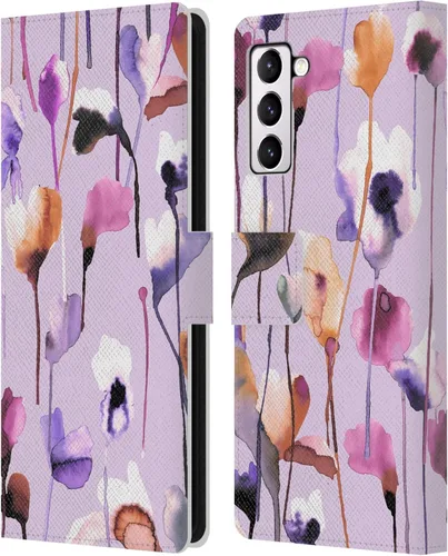 Vista 23 de Head Case Designs Officially Licensed Ninola Abstract Poppies Lilac Floral Leather Wallet Case Compatible with Samsung Galaxy A07 4G