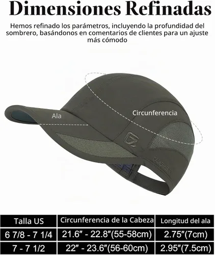 Vista 8 de GADIEMKENSD Sombrero de correr al aire libre malla transpirable 2PACK Verde militar