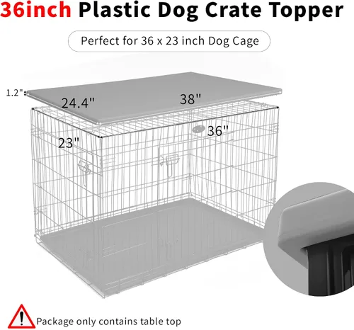 Vista 4 de Rockever Funda para jaula de perro con mesa para jaula de perro de 36 pulgadas, funda resistente al agua, de poliéster resistente a los rayos UV