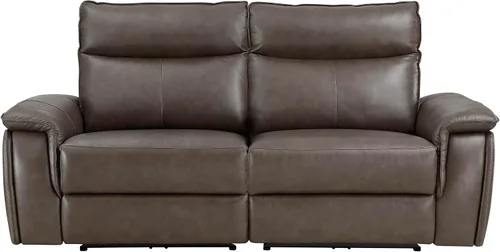 Vista 4 de Lexicon Raelynn Power - Sofá biplaza reclinable doble, color marrón oscuro