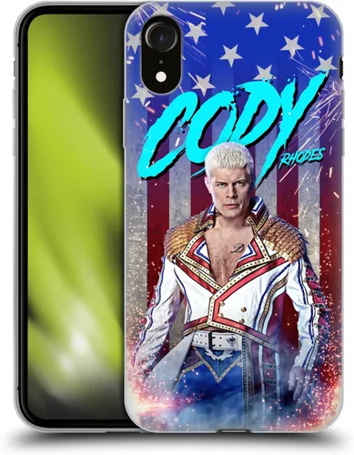 Vista 38 de Head Case Designs Funda de gel suave con licencia oficial de la WWE American Nightmare Flag Cody Rhodes Graphics compatible con Apple iPhone 7